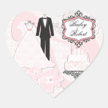 Customised Wedding Attire Heart Stickers