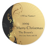 Customised Wine Labels for Christmas Gold