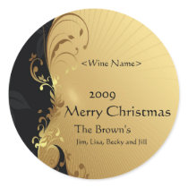 Customised Wine Labels for Christmas Gold