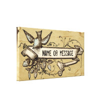 Customizable bird grunge scroll wall canvas art canvas prints