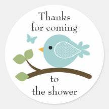 Customizable blue bird round sticker
