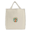 Customizable Damask Angel Embroidered Tote embroidered bags