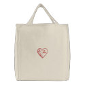 Customizable Embellished Heart Tote Bag embroidered bags