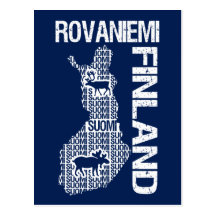 Customizable FINLAND MAP postcard - Rovaniemi