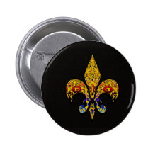 customizable Fleur-de-Lis Button