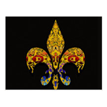 customizable Fleur-de-Lis Post Card
