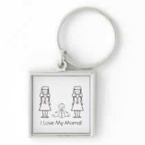 Customizable LGBT 2 Moms & Baby keychains