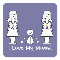 Customizable LGBT 2 Moms & Baby stickers