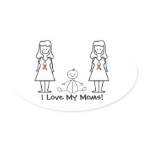 Customizable LGBT 2 Moms & Baby stickers