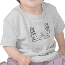 Customizable LGBT 2 Moms & Baby t-shirts