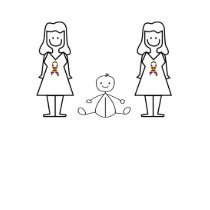 Customizable LGBT 2 Moms & Baby t-shirts