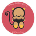 customizable monkey sticker