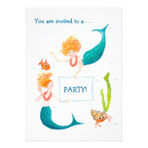 Customizable Party Invitation - Mermaids