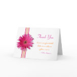 Customizable Pink Gerbera Daisy Thank You Card