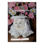 Customizable Pretty Cat Female Graduation Greeting Card