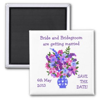 Customizable Save the Date Magnet, Bouquet