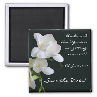 Customizable Save the Date Magnet, Freesias