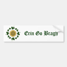 CUSTOMIZABLE!  Shamrocks - Gold Irish Celtic Bumper Sticker