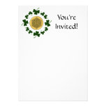 CUSTOMIZABLE!  Shamrocks - Gold Irish Celtic Custom Invite