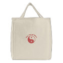 Customizable Yin Yang Valentine Heart Tote Bag embroidered bags