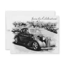 Customizeable Antique Car Retirement Party Invite