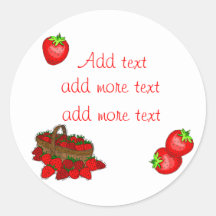 Customizeable Strawberry Canning Labels Round Stickers