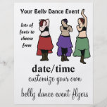 Customizeably belly dance event flyers