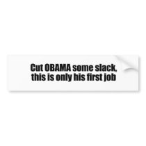 Cut Obama some slack, this is his first job bumper stickers