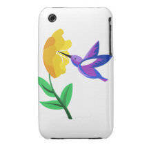 Cut Paper Hummingbird iPhone 3 Case-Mate Cases
