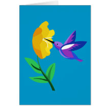 Cut Paper Hummingbird & Flower Cards