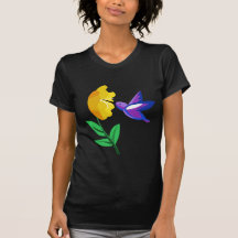 Cut Paper Hummingbird & Flower T Shirt