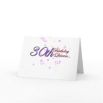 Cute, "30th Birthday Queen" Greeting Cards