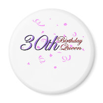 Cute, "30th Birthday Queen" Magnet