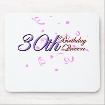 Cute, "30th Birthday Queen" Mousepads