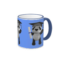 Cute 3d Baby Panda Graduate (editable) Coffee Mugs