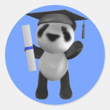 Cute 3d Baby Panda Graduate (editable) Stickers
