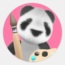Cute 3d Panda Artist (editable) Sticker