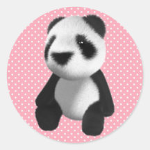 Cute 3d Panda Bear Sitting (editable) Stickers
