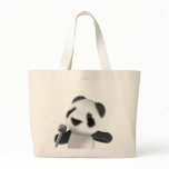 Cute 3d Panda Sings with a Mic (editable) Bag