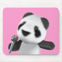 Cute 3d Panda Sings with a Mic (editable) Mouse Pad