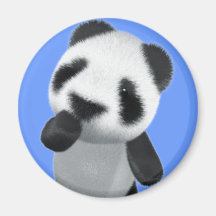 Cute 3d Panda Thinks (editable) Refrigerator Magnet