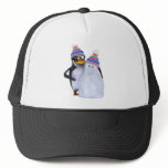 Cute 3d Penguin with Snowman (editable) Trucker Hat