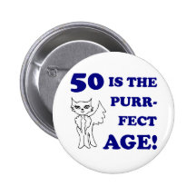 Cute 50th Birthday Present Button