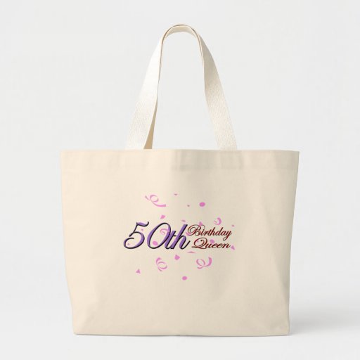 Cute, "50th Birthday Queen" Canvas Bags