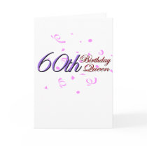 Cute, "60th Birthday Queen" Greeting Cards