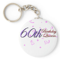 Cute, "60th Birthday Queen" Key Chains