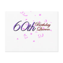 Cute, "60th Birthday Queen" Post Card