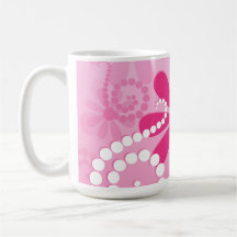 Cute Abstract Girly Pink Retro Flowers Coffee Mug