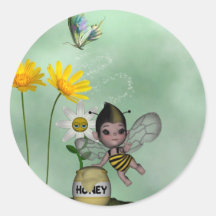 Cute Adorable Baby Bumble Bee Honey Sticker