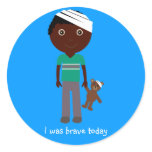 Cute African American boy I was brave today stickers